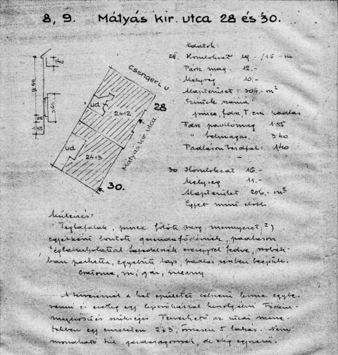 Mátyás király utca 28-30. | Emeletráépítés terv 1961